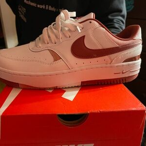 Nike White and Maroon Sneakers